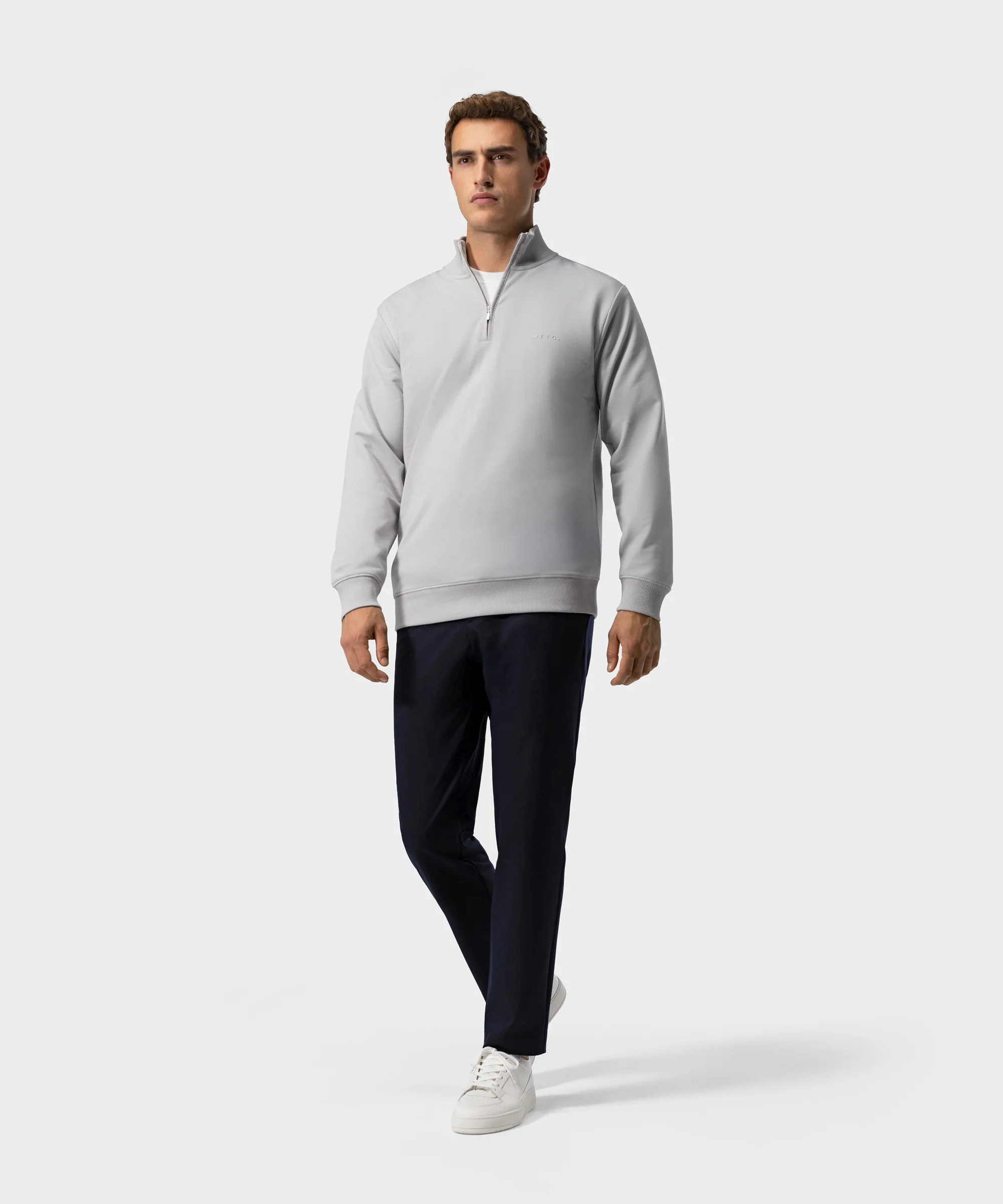 SW 03 Marked Half Zip Cement Grey - Image 8