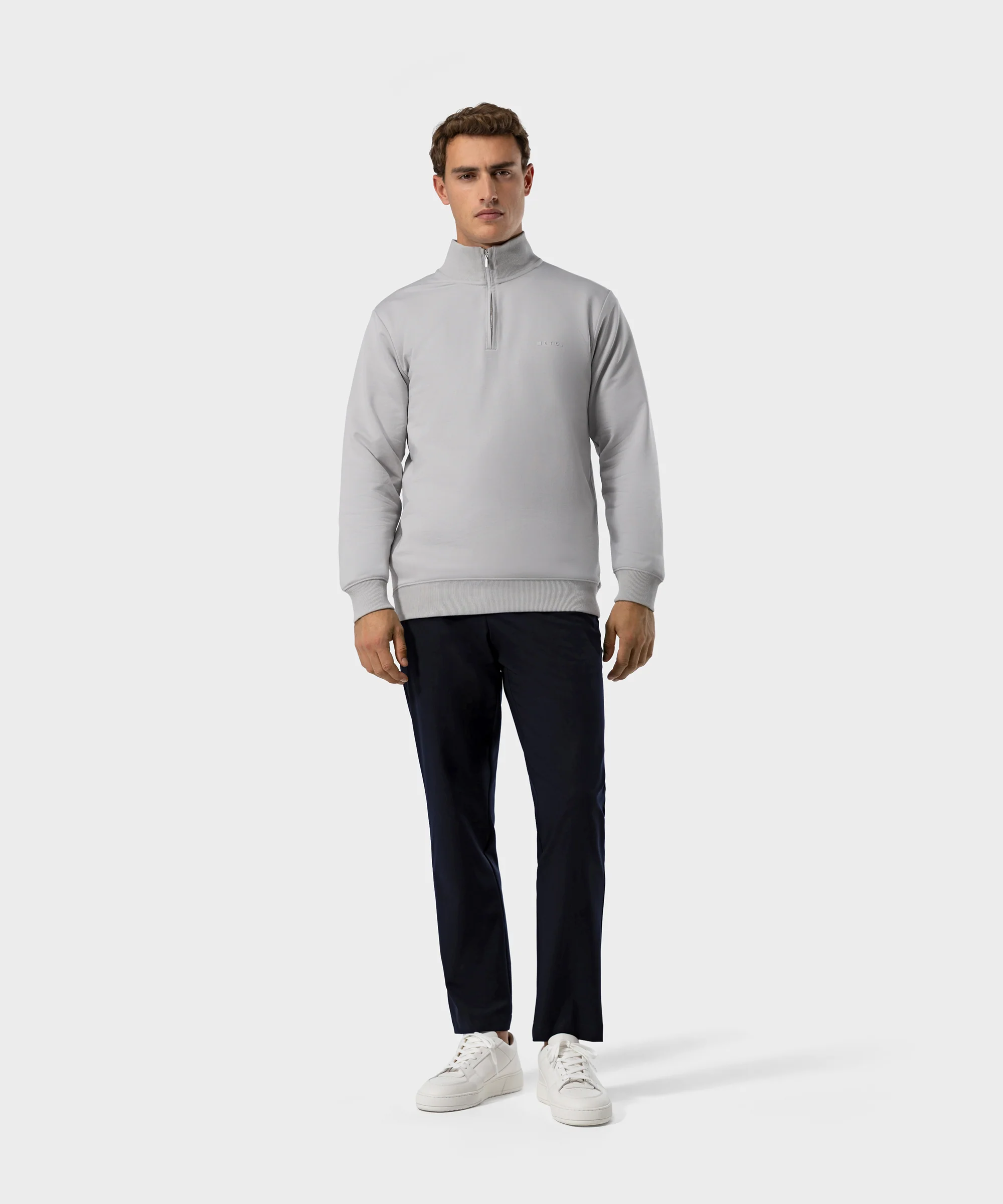 SW 03 Marked Half Zip Cement Grey - Image 9